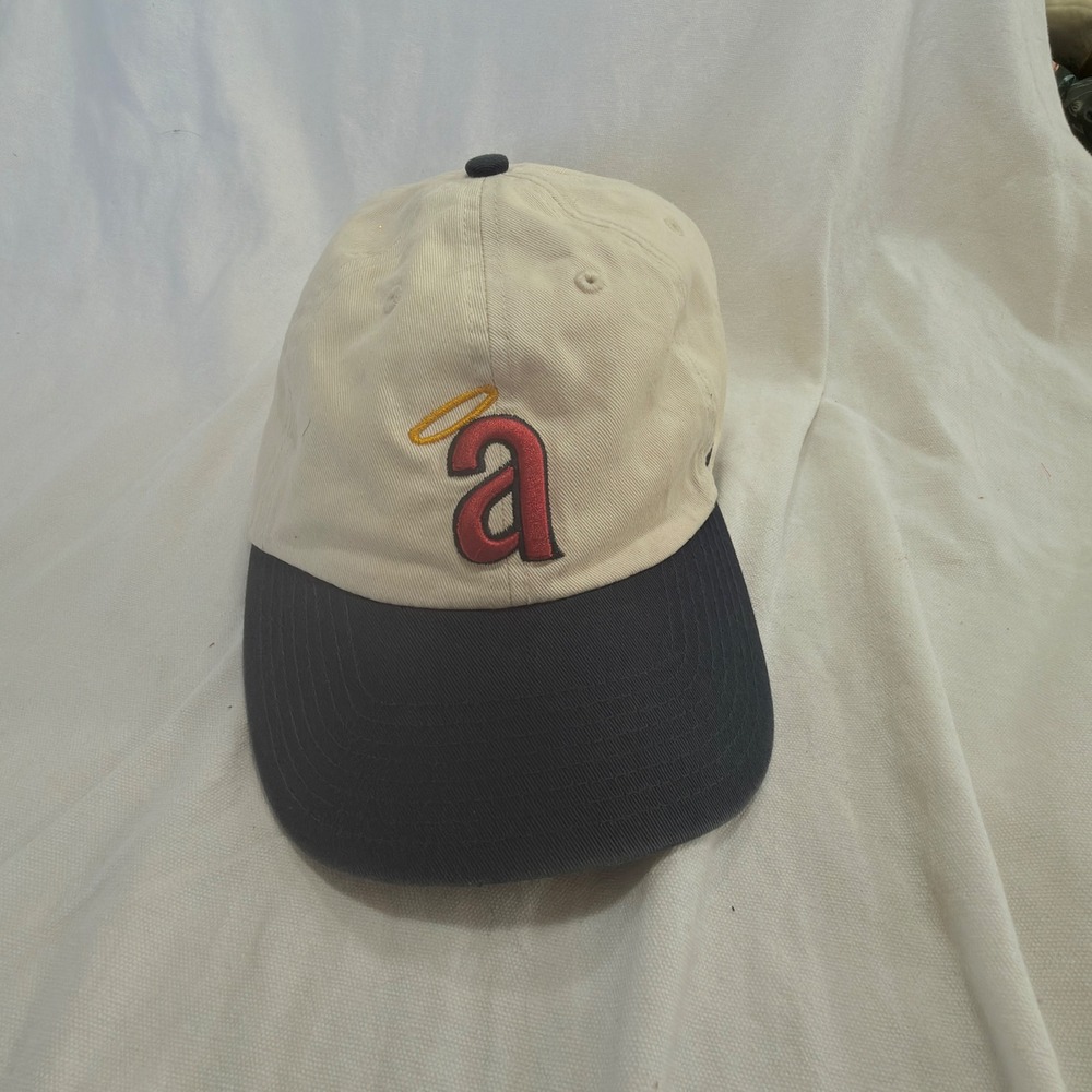 47 Brand Baseball Hat Mens OSFA Cream Navy Good Cooperstown Angels Halo Logo